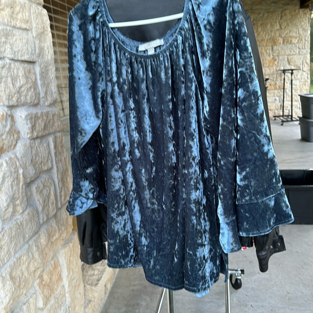 Blue velvet top